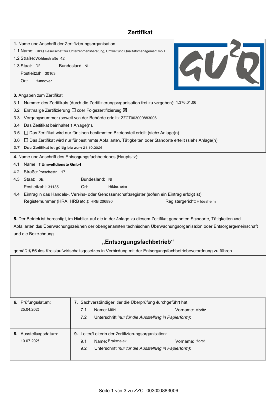 Entsorgungs- fachbetrieb